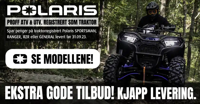 Se våre ATV og UTV modeller fra Polaris