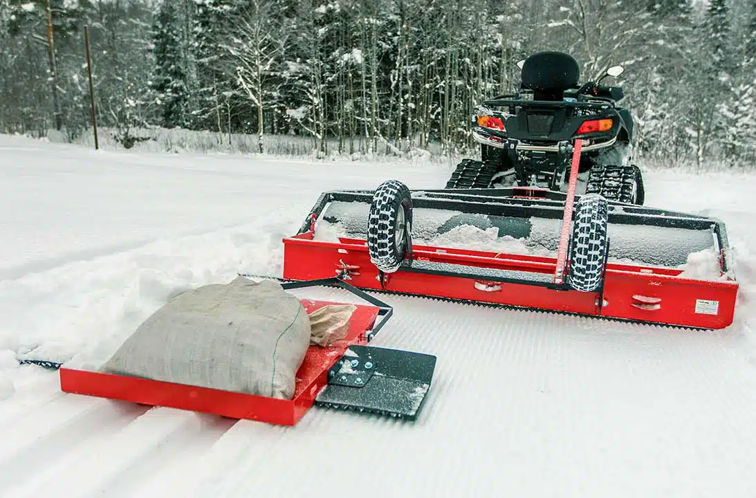 Løypemaskin og sporsetter for ATV for løypekjøring og skispor