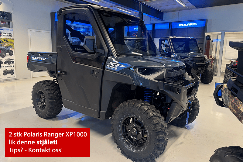 Stjålet UTV fra NTS Norsk Tilhengersenter as